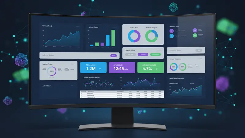 لوحة تحكم تحتوي على رسوم بيانية لتحليل البيانات واتخاذ قرارات تسويقية دقيقة