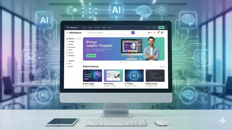 تصميم منتجات رقمية مبتكرة مدعومة بالذكاء الاصطناعي مثل القوالب والدورات التدريبية
