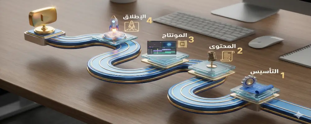 خارطة طريق زمنية لمدة 30 يوماً للبدء في إنشاء قناة يوتيوب بالذكاء الاصطناعي.