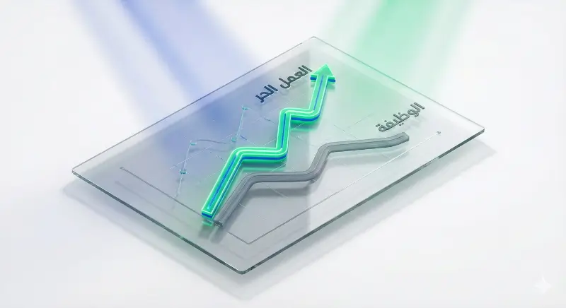 إحصائيات نمو سوق العمل الحر باستخدام الذكاء الاصطناعي مقارنة بالوظائف التقليدية