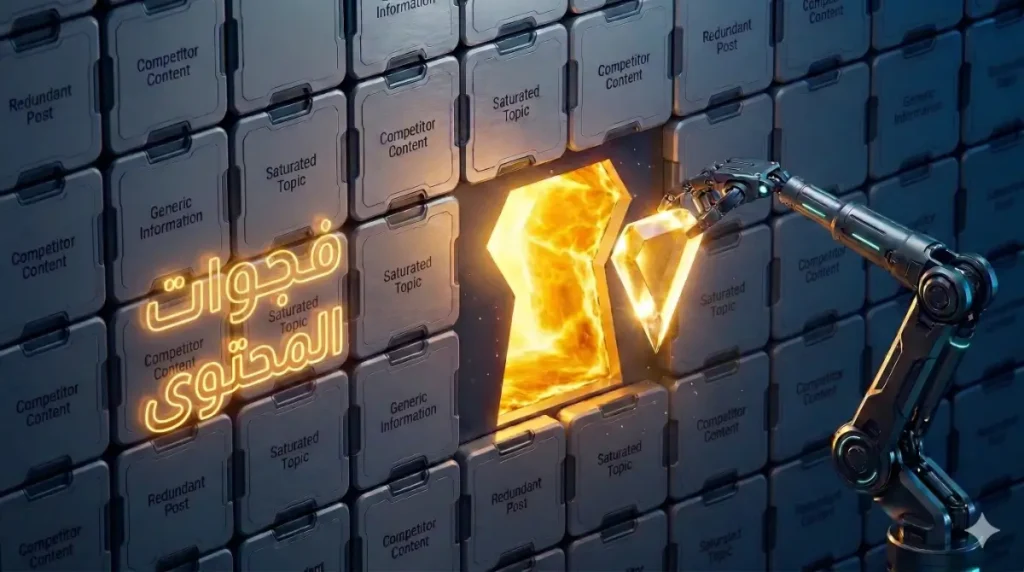 رسم توضيحي يظهر استخدام DeepSeek لاكتشاف فجوات المحتوى والفرص البيعية الضائعة من المنافسين