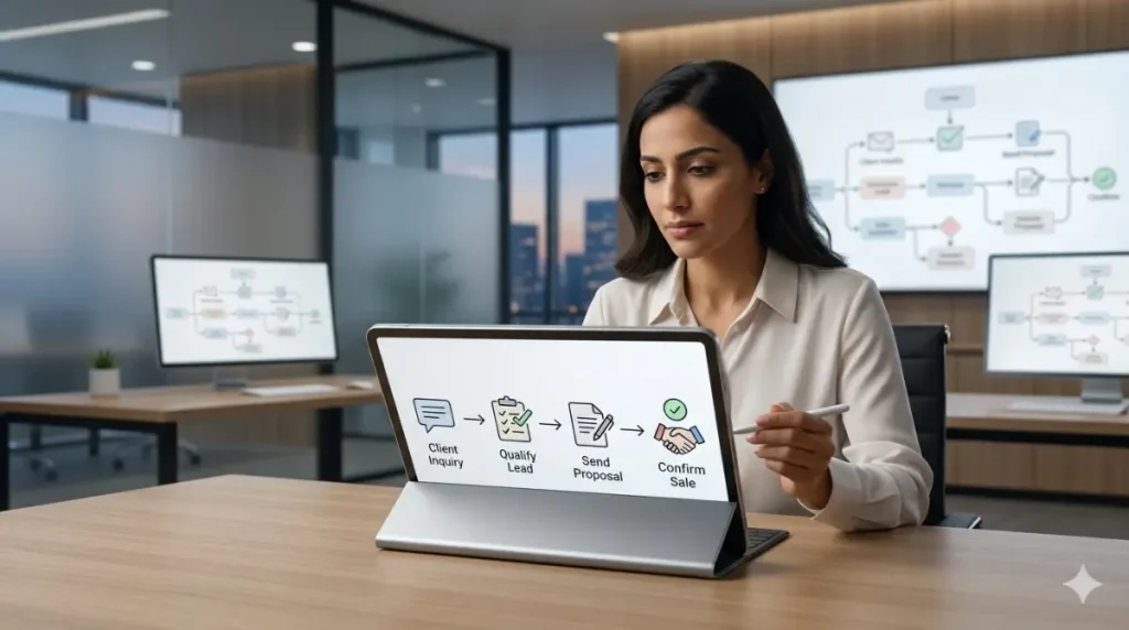 مشهد يوضح اختيار أول نظام أتمتة واضح ومحدود بدل مشروع واسع ومعقد من البداية